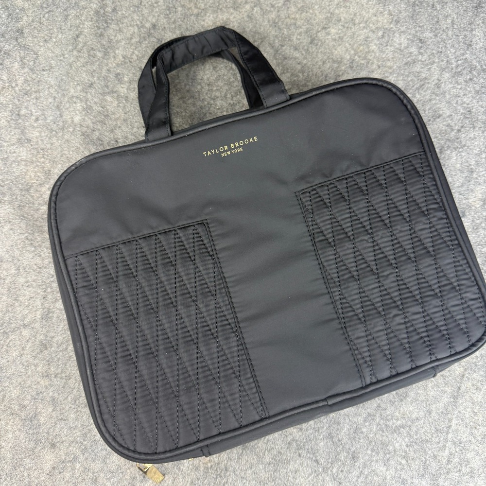 Taylor Brooke‎ New York Black Quilted Morgan Satchel Design Cosmetic Bag Travel